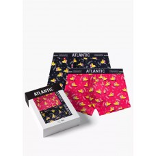 Мужские трусы-шорты Atlantic, набор из 3 шт., хлопок, черные + графит, 3MH-164 L
