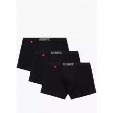 Мужские трусы-шорты Atlantic, набор из 3 шт., хлопок, черные + графит, 3MH-164 L