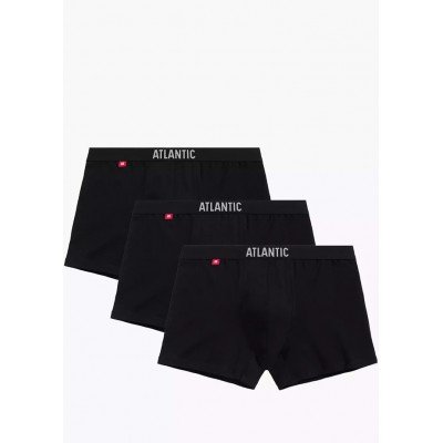 Мужские трусы-шорты Atlantic, набор из 3 шт., хлопок, черные + графит, 3MH-164 L