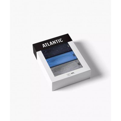 Мужские трусы-шорты Atlantic, набор из 3 шт., хлопок, черные + графит, 3MH-164 L
