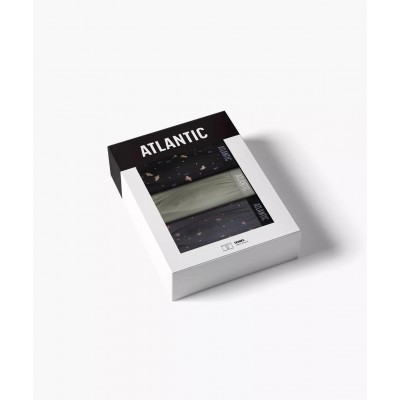 Мужские трусы шорты Atlantic, набор из 5 шт., хлопок, графит + черные + красные + голубые + бирюзовые, 5SMH-004 L