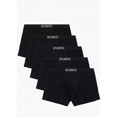 Мужские трусы шорты Atlantic, набор из 5 шт., хлопок, графит + черные + красные + голубые + бирюзовые, 5SMH-004 L