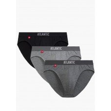 Набір трусів сліпів чоловічих бавовняних Atlantic 3MP-094 M 3 шт Чорний/Сірий/Темно-сірий