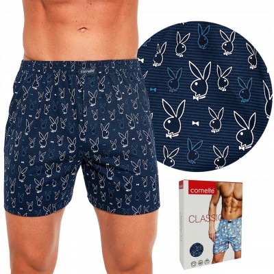 Труси боксери чоловічі сімейні трикотажні прикольні смішні бавовняні Cornette Classic 001-155 XL Playboy корнет