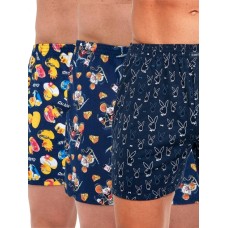 Набір трусів-шортів чоловічих сімейних бавовняних Cornette Classic 2XL 3 шт Синій Playboy