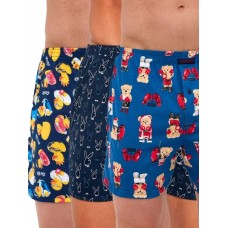 Набір трусів-шортів чоловічих сімейних бавовняних Cornette Classic 2XL 3 шт Синій ведмедик