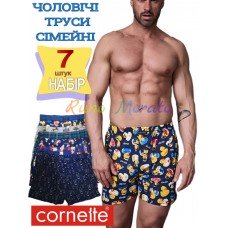 Набір чоловічих трусів Cornette 7 шт. бавовна, різні кольори, розміри 3XL