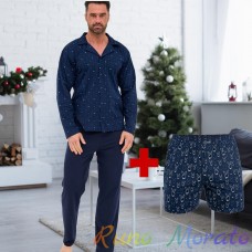Cornette 308/250 Пижама муж. футб.длин.рук. брюки M синий City
