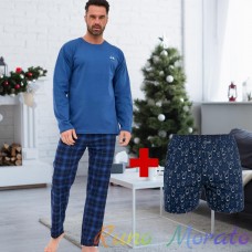Cornette 308/250 Пижама муж. футб.длин.рук. брюки M синий City