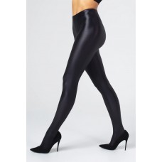 Жіночі непрозорі колготки з глянцевим блиском Gatta Black Brillant розмір 2XL чорні