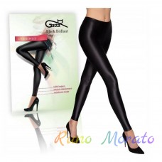 Жіночі непрозорі колготки з глянцевим блиском Gatta Black Brillant розмір XL чорні