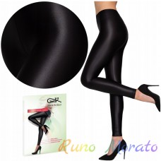 Жіночі непрозорі колготки з глянцевим блиском Gatta Black Brillant розмір XL чорні