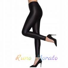 Жіночі непрозорі колготки з глянцевим блиском Gatta Black Brillant розмір XL чорні