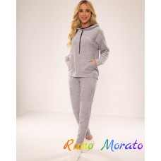 Жіночий Спортивний Домашній костюм De Lafense 601 MACARENA XXL сірий меланж