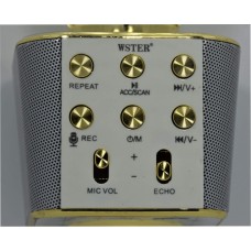 Бездротовий мікрофон караоке ws-1688 Wster Блютуз Bluetooth динаміком Gold Жовтий