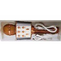 Бездротовий мікрофон караоке ws-1688 Wster Блютуз Bluetooth динаміком Rose Gold рожевий
