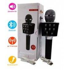 Мікрофон для караоке Wster 1688 Чорний Бездротовий 3в1 Bluetooth Колонка з 5 Вт звуком Функцією Зміни Голосу та використанням як Радіоприймач для дітей і дорослих б/у