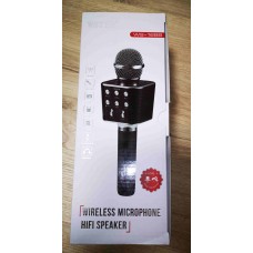 Мікрофон для караоке Wster 1688 Чорний Бездротовий 3в1 Bluetooth Колонка з 5 Вт звуком Функцією Зміни Голосу та використанням як Радіоприймач для дітей і дорослих б/у