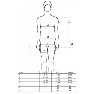 Мужской костюм Passion 016 SET размер XXL/XXXL черный