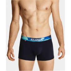 Мужские трусы шорты Atlantic, набор из 3 шт., хлопок, темно-синие + темно-голубые + голубые, 3MH-164 M