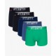 Мужские трусы шорты Atlantic, набор из 5 шт., хлопок, темно-синие + серо-голубые + зеленые + темно-голубые, 5SMH-004 L